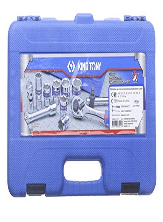 كينج توي مجموعة مفاتيح ربط ومفاتيح صواميل معدنية من كينج توني، 24 قطعة، مقاس 1/2 بوصة - Image 2